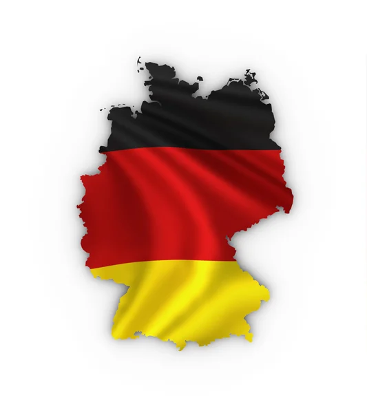 Γερμανία χάρτη που δείχνει τη γερμανική σημαία — Φωτογραφία Αρχείου