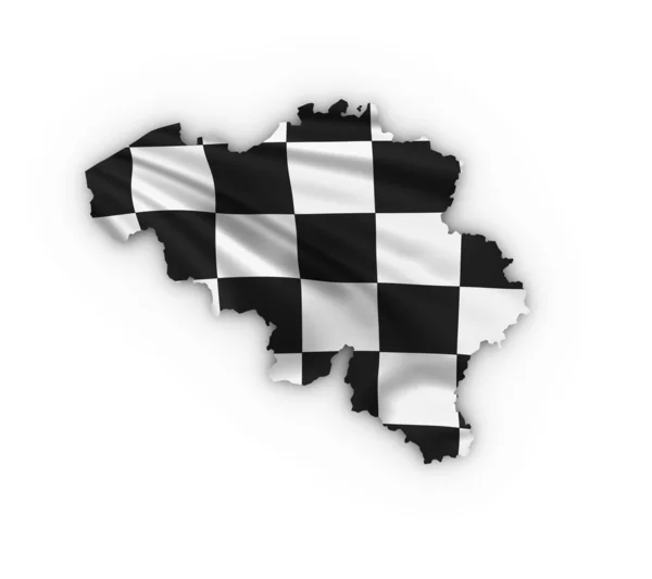 Belgium map showing a checkered flag — Stock Photo, Image