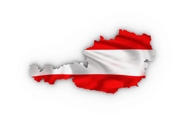 Österreich-Karte mit der Österreich-Flagge Stockbild