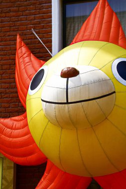 Nagasaki, Japonya - 13 Mayıs 2013: Anime çizgi filmi One Piece at Rıhtımından Japon manga ve animasyon One Piece in Nagasaki Huis Ten Bosch. 