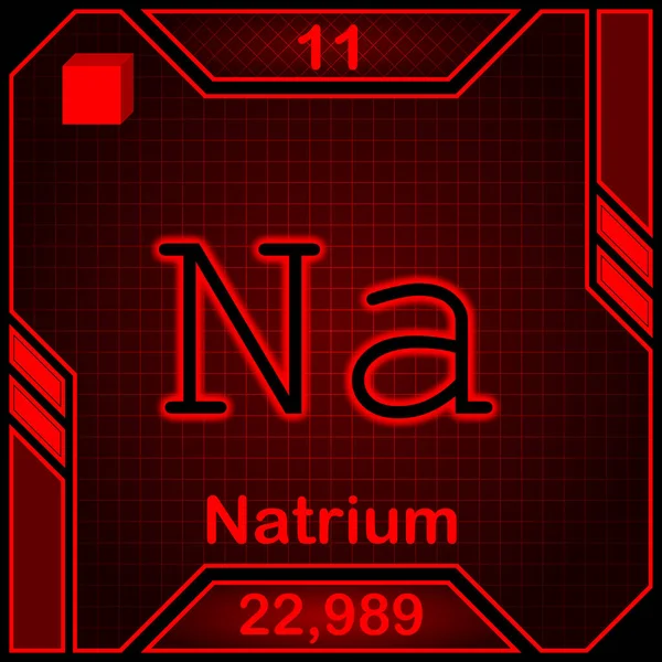 Neon Periodic Table Element Symbol 011 Natrium — Stockfoto