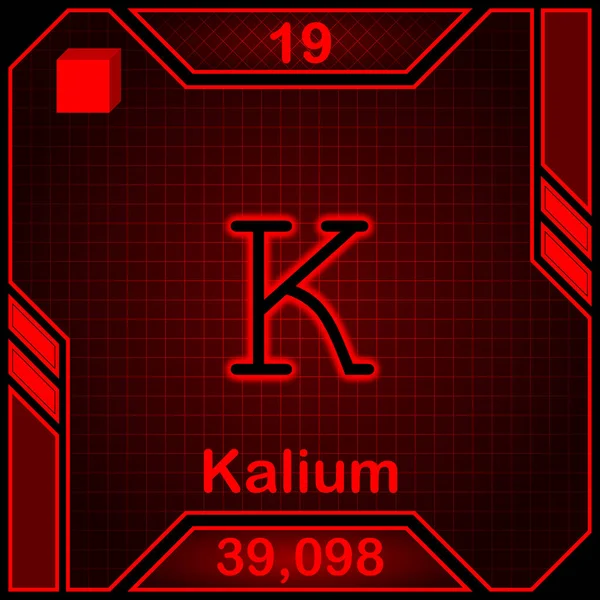 neon periodic table of element symbol 019 K Kalium