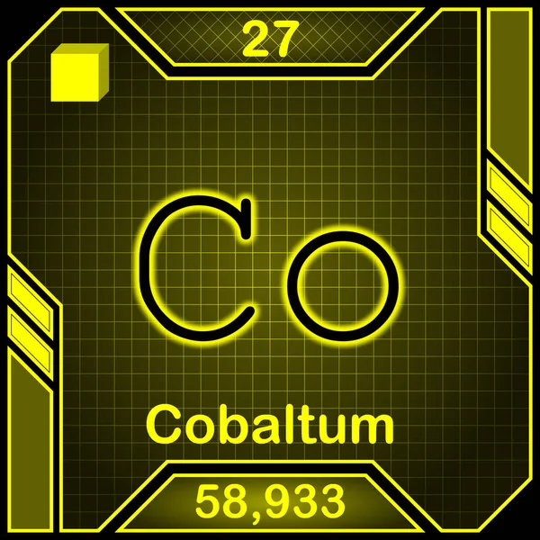 Neon Periodic Table Element Symbol 027 Cobaltum — Zdjęcie stockowe