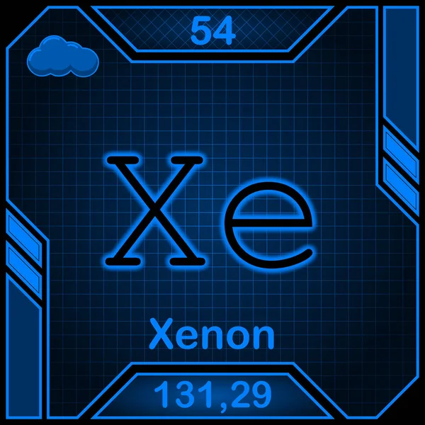 neon periodic table of element symbol 054 Xe Xenon