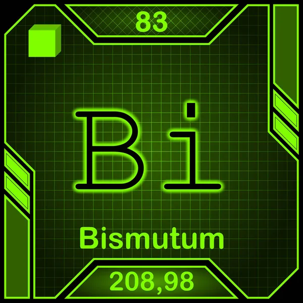 Neon Periodic Table Element Symbol 083 Bismutum — 스톡 사진