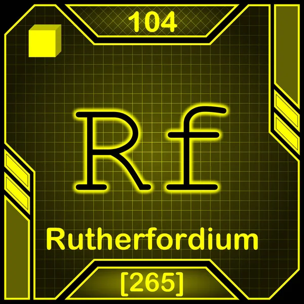 Neon Periodic Table Element Symbol 104 Rutherfordium — 스톡 사진