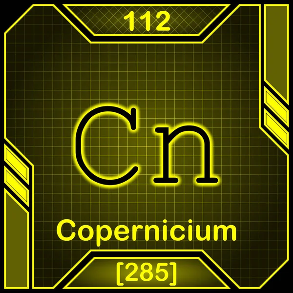 Neon Periodic Table Element Symbol 112 Copernicium — ストック写真