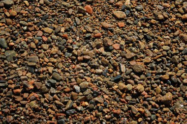 deniz kıyısı üzerinde ıslak çakıl taşları