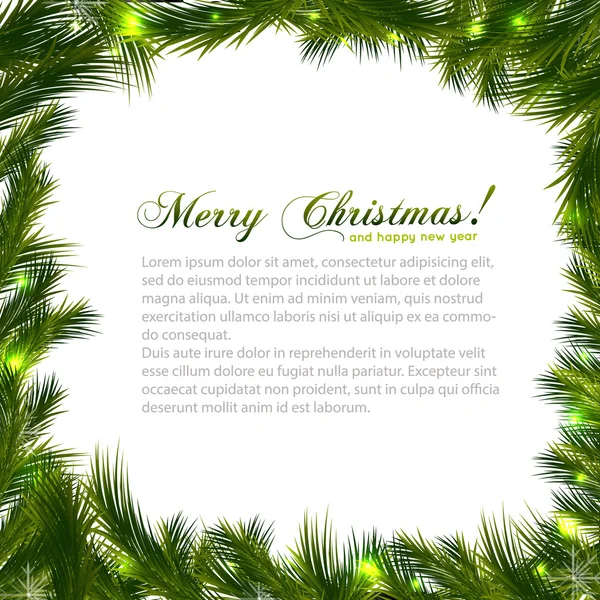 beyaz zemin üzerinde Noel ağacı dalı. vektör çizim.