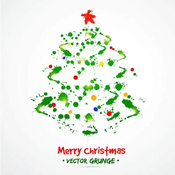Grunge Noel ağacı. suluboya. işiniz için poster.