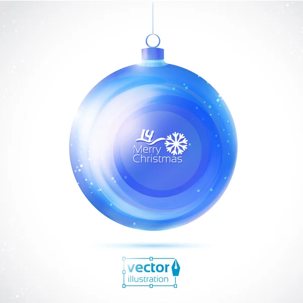 Illustration Christmas blue ball isolated on white for your pleasure — Stock Vector