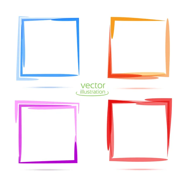 Čtyři čtverce pro vaše podnikání. modrá, oranžová, fialová, červená — Stockový vektor