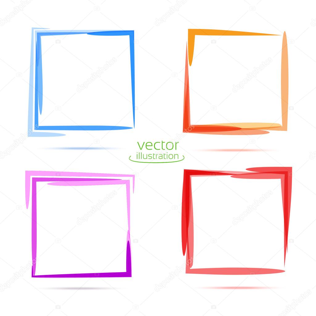 Four squares for your business. Blue, orange, purple, red