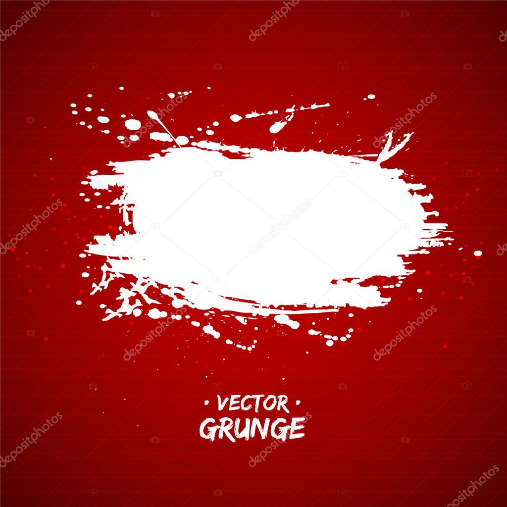 White grunge banner with copy space on abstract red background. Vector illustration.