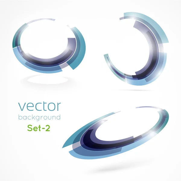 Tecnología de círculo azul abstracta para su negocio. Ilustración vectorial. Conjunto - 2 — Vector de stock