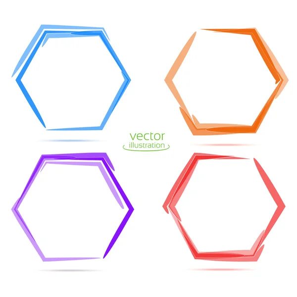 Four Circles for your business. hexahedron — Stock Vector