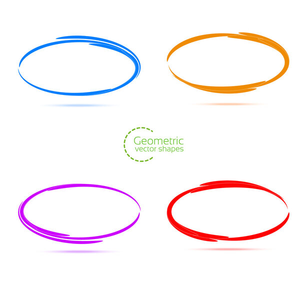 Four ovals for your business. Blue, orange, purple, red. SET. Templates business education and knowledge. (book,read,look,uni versity) For textbook