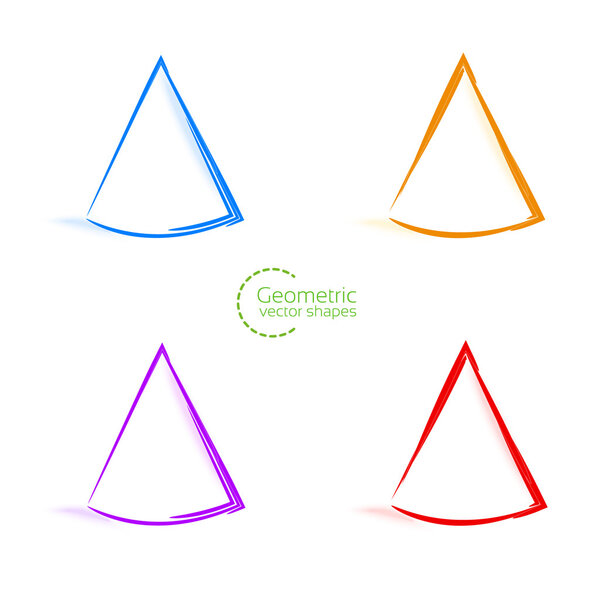 Four cones for your business. Blue, orange, purple, red. SET. School symbol. Templates business education and knowledge. (book, read, look, university) For textbook