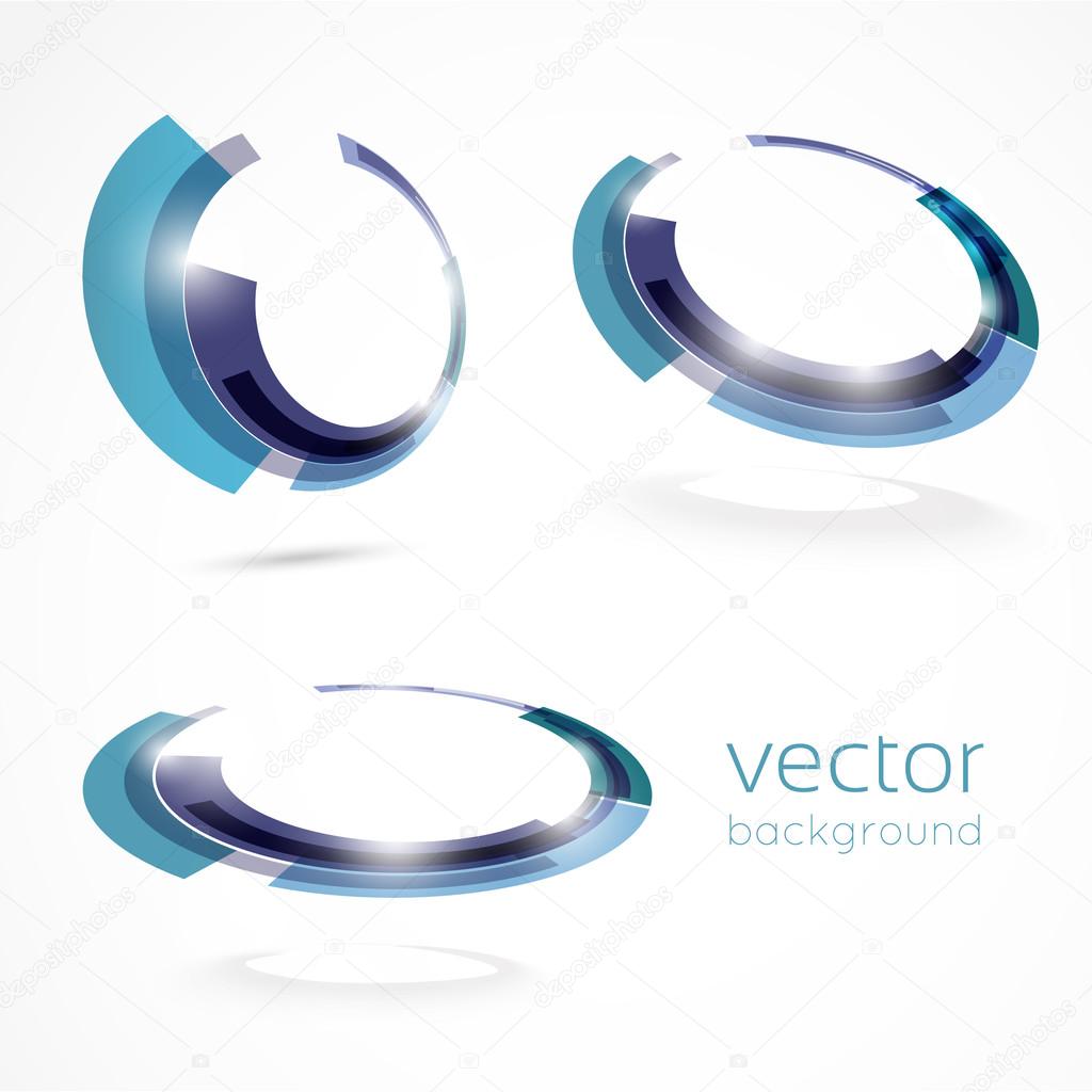 Abstract blue circle technology for your business. Vector illustration. Set