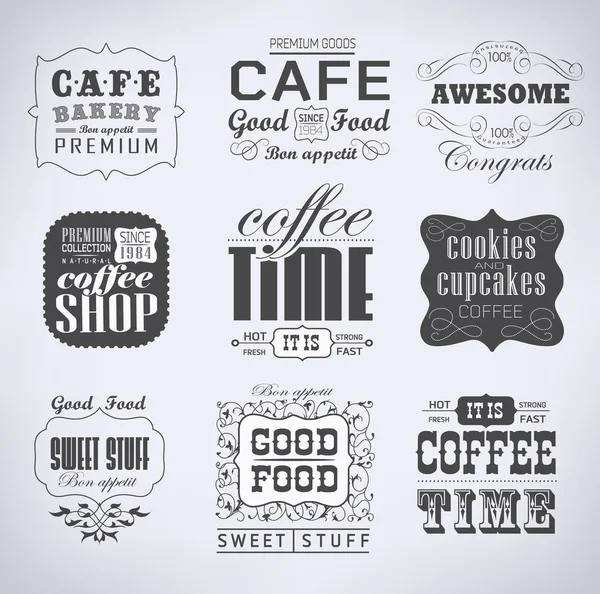 Retro labels en typografie, — Stockvector