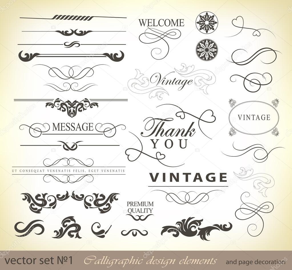 vector set: calligraphic design