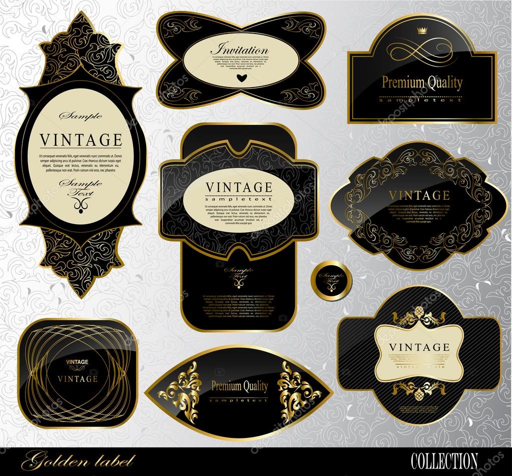 Black gold labels