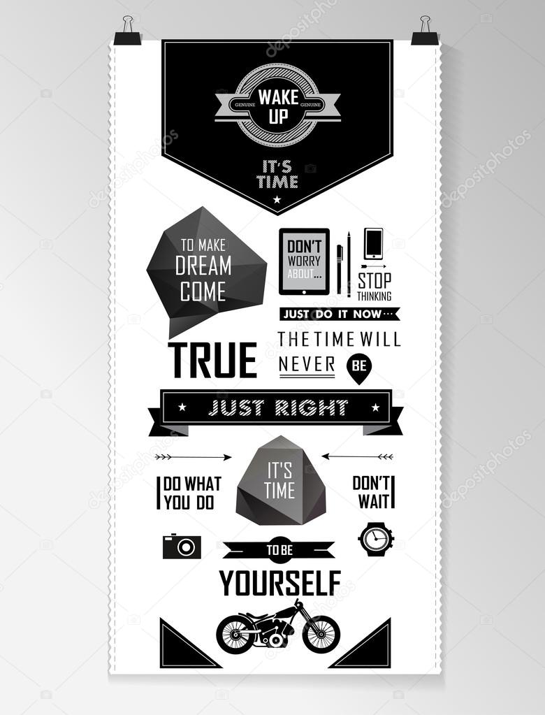 Modern black Quote infographic Background, typography