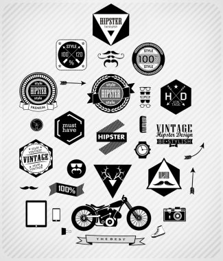 hipster stil öğeler ve simgeler