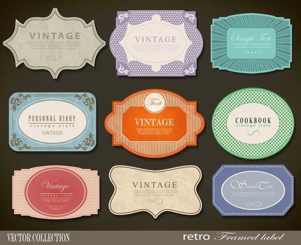 Set di etichette vintage retrò. Illustrazione vettoriale . — Vettoriale Stock