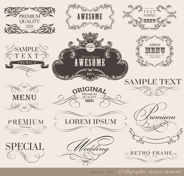 Calligraphic design elements — Stock Vector