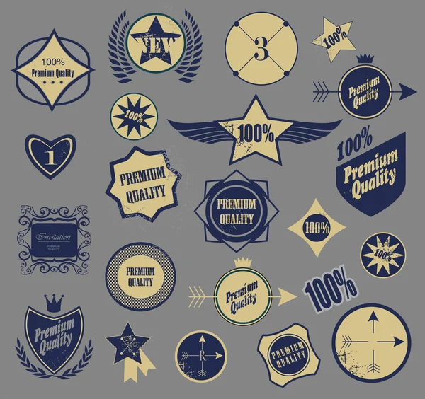 Set de etiquetas vintage retro. Ilustración vectorial . — Vector de stock