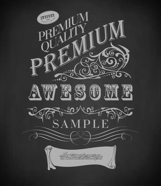 Chalk typography, calligraphic design elements — Stock Vector