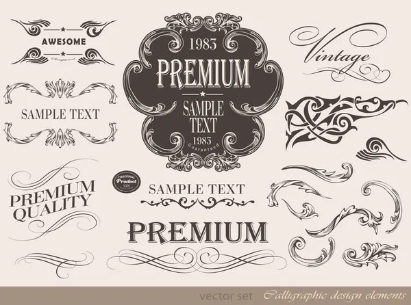 Calligraphic design elements — Stock Vector