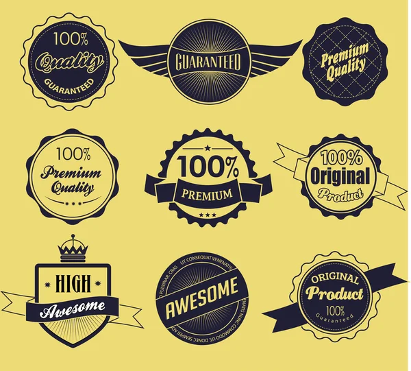 Set de etiquetas vintage retro. Ilustración vectorial . — Vector de stock