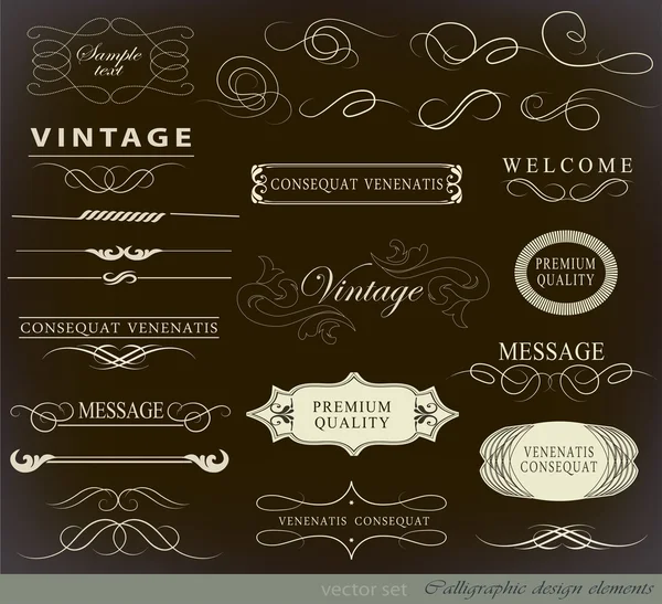 Calligraphic design elements — Stock Vector