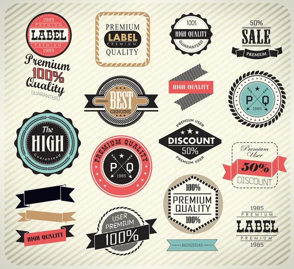 Collection of Premium Quality Labels — Stock Vector