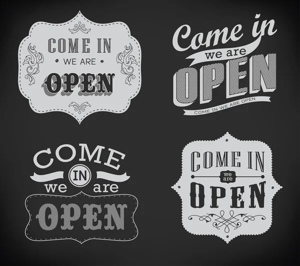 Open and Closed Vintage retro signs — Stock Vector