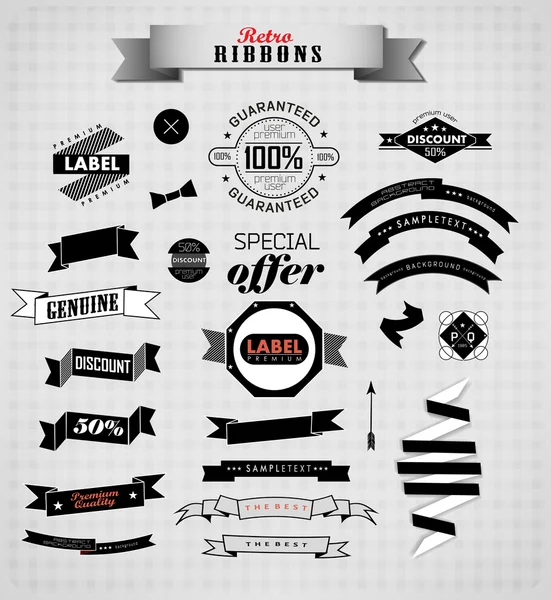 retro şeritler ve etiketleri kümesi.