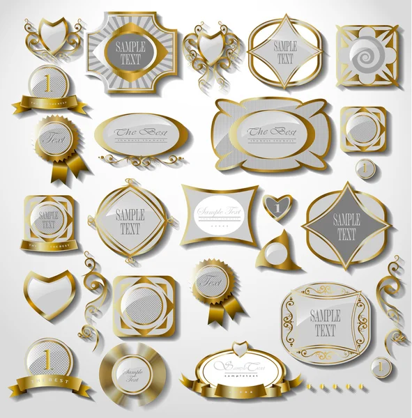 Retro wit goud label — Stockvector