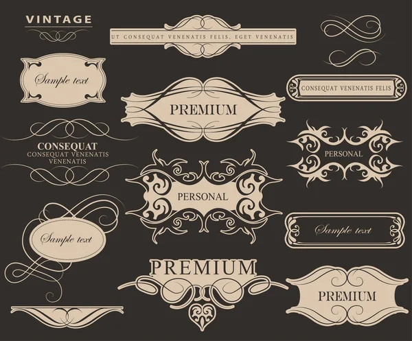 Calligraphic design elements Stock Illustration