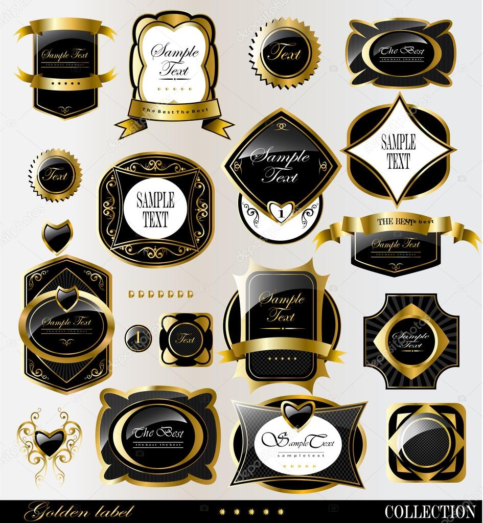 Black gold labels