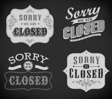açık ve kapalı retro vintage işaretleri