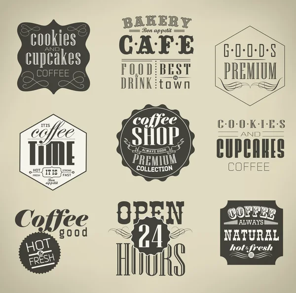 Retro labels en typografie, — Stockvector