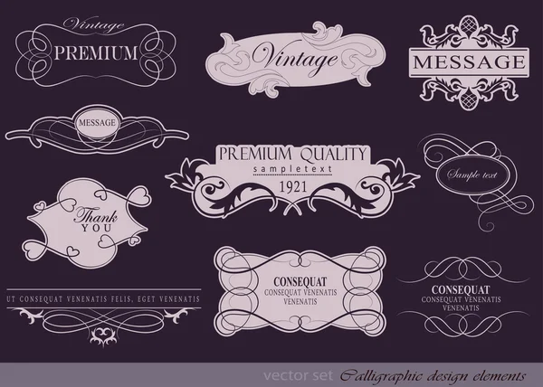 Elementos de diseño caligráfico — Vector de stock