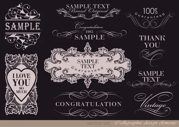 Calligraphic design elements — Stock Vector