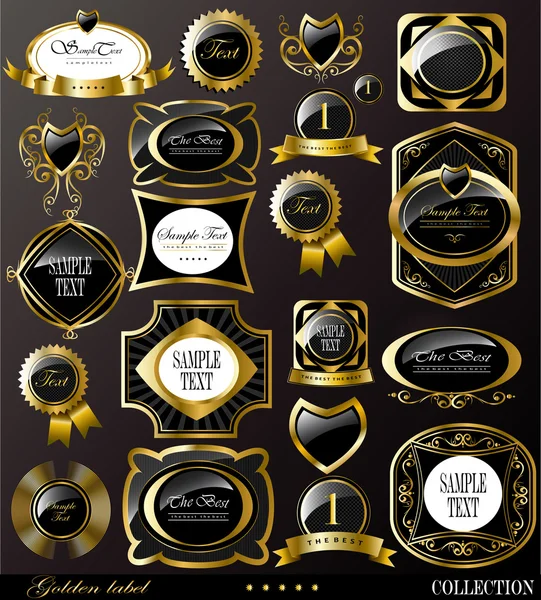 Retro vector gouden etiket — Stockvector