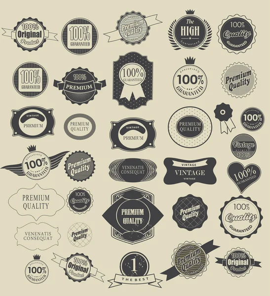 Set de etiquetas retro. Ilustración vectorial . — Vector de stock