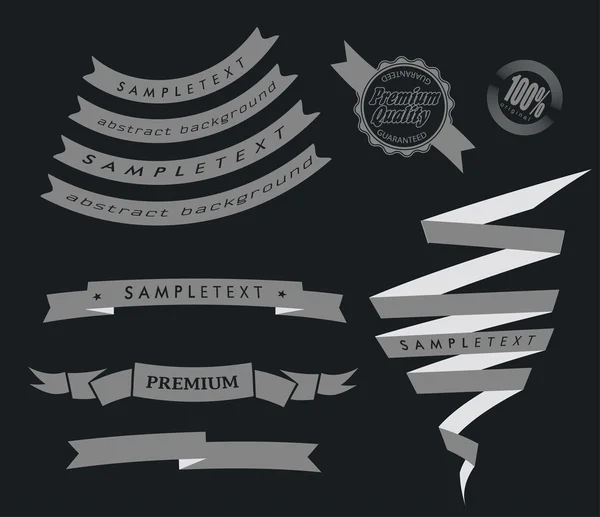 Set rubans et étiquette — Image vectorielle