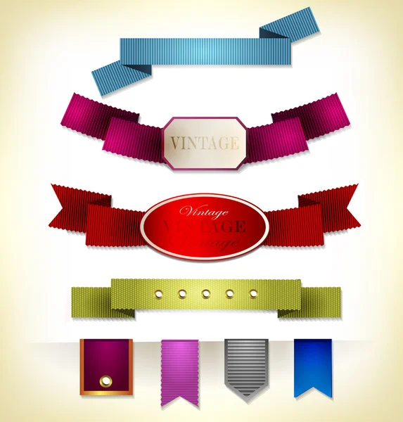 Set of retro ribbon — Stock Vector