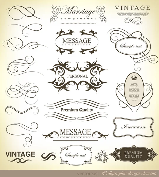 Calligraphic design elements — Stock Vector